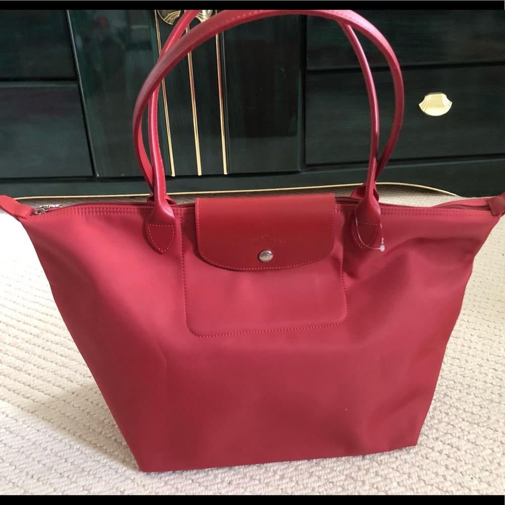 Longchamp Le Pliage Néo Tote Bag L Red BRAND NEW - Picture 6 of 7